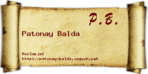 Patonay Balda névjegykártya